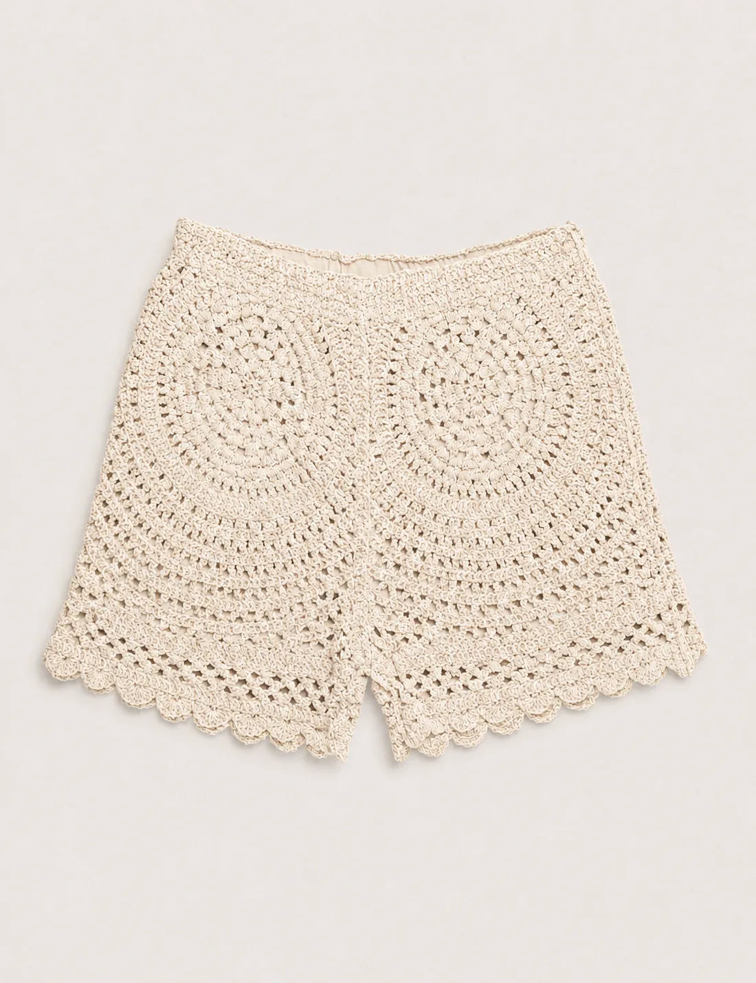 Short Crochet Detalle Crema