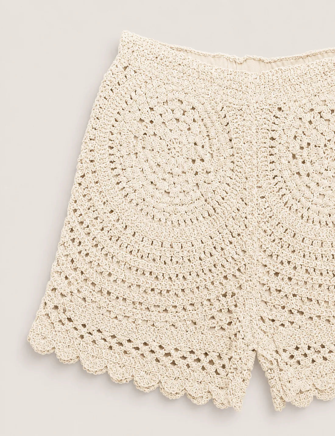 Short Crochet Detalle Crema