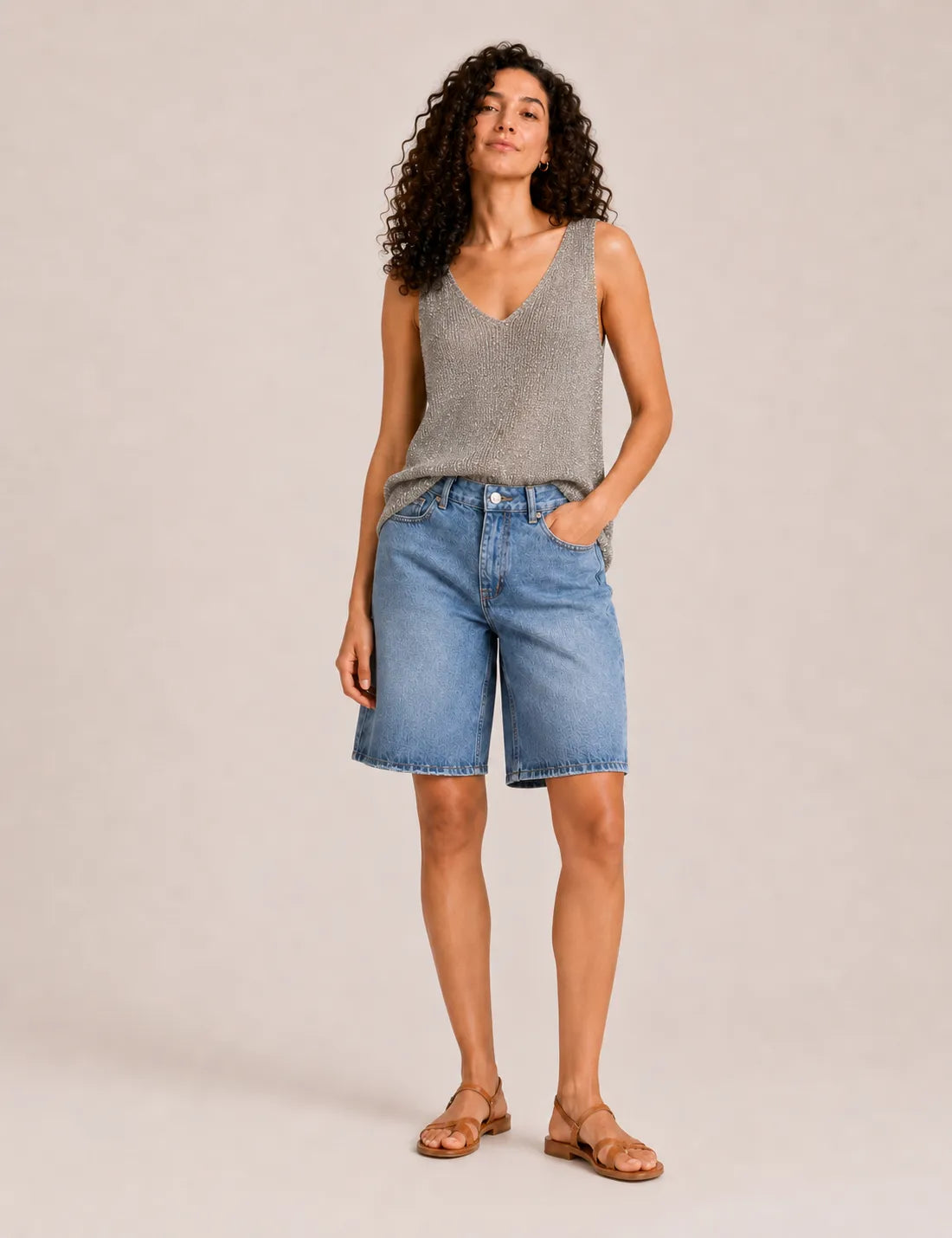 Top Lurex Kaki