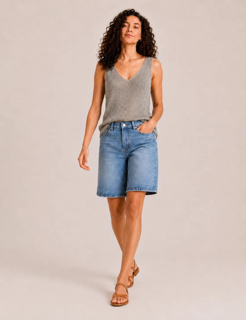 Top Lurex Kaki