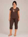 Camiseta Mariposa Lentejuelas Chocolate