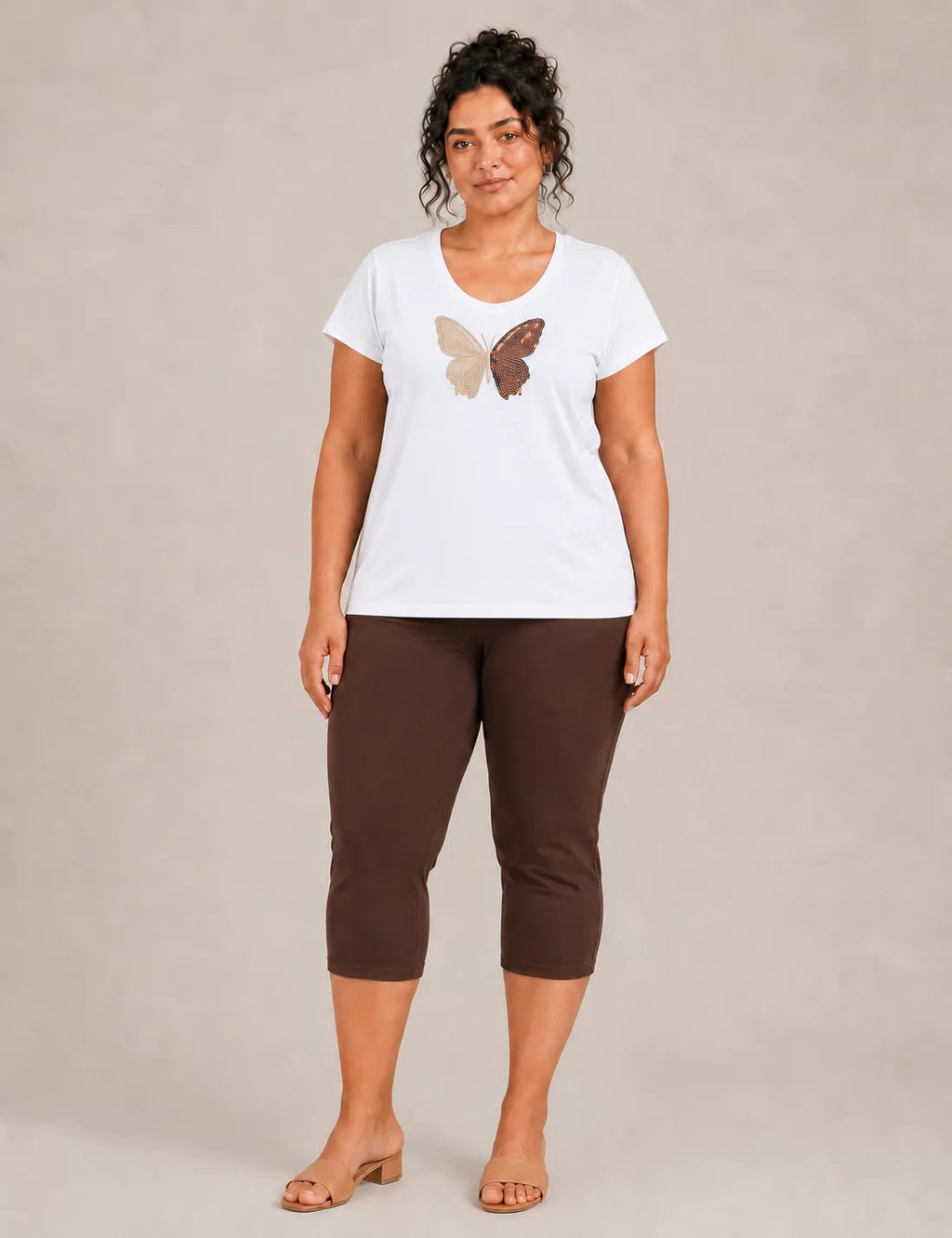 Camiseta Mariposa Lentejuelas Blanco