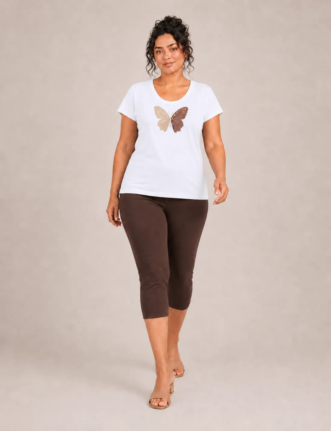 Camiseta Mariposa Lentejuelas Blanco