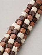 Collar Madera Abalorios Tricolor