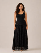 Falda Maxi Encaje Negra