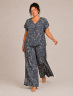 Blusa Pico Estampada Cobalto