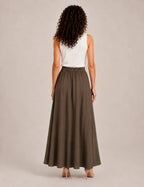 Falda Maxi Fluida Marrón