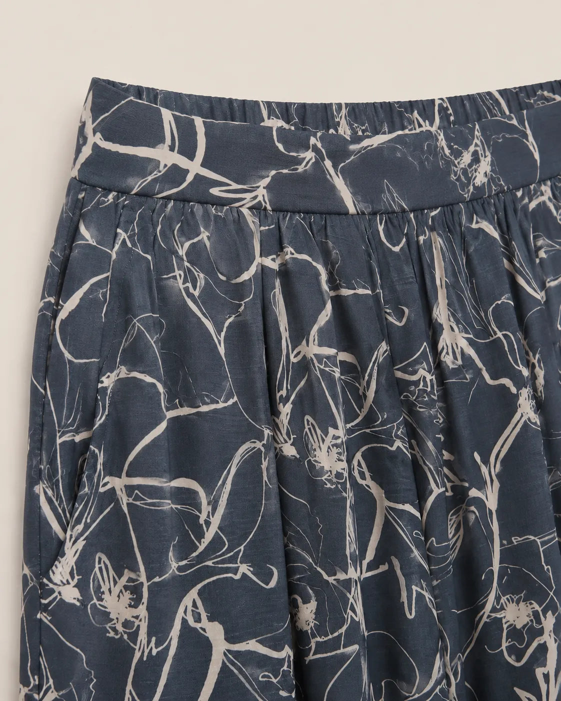 Pantalón Fluido Estampada Cobalto
