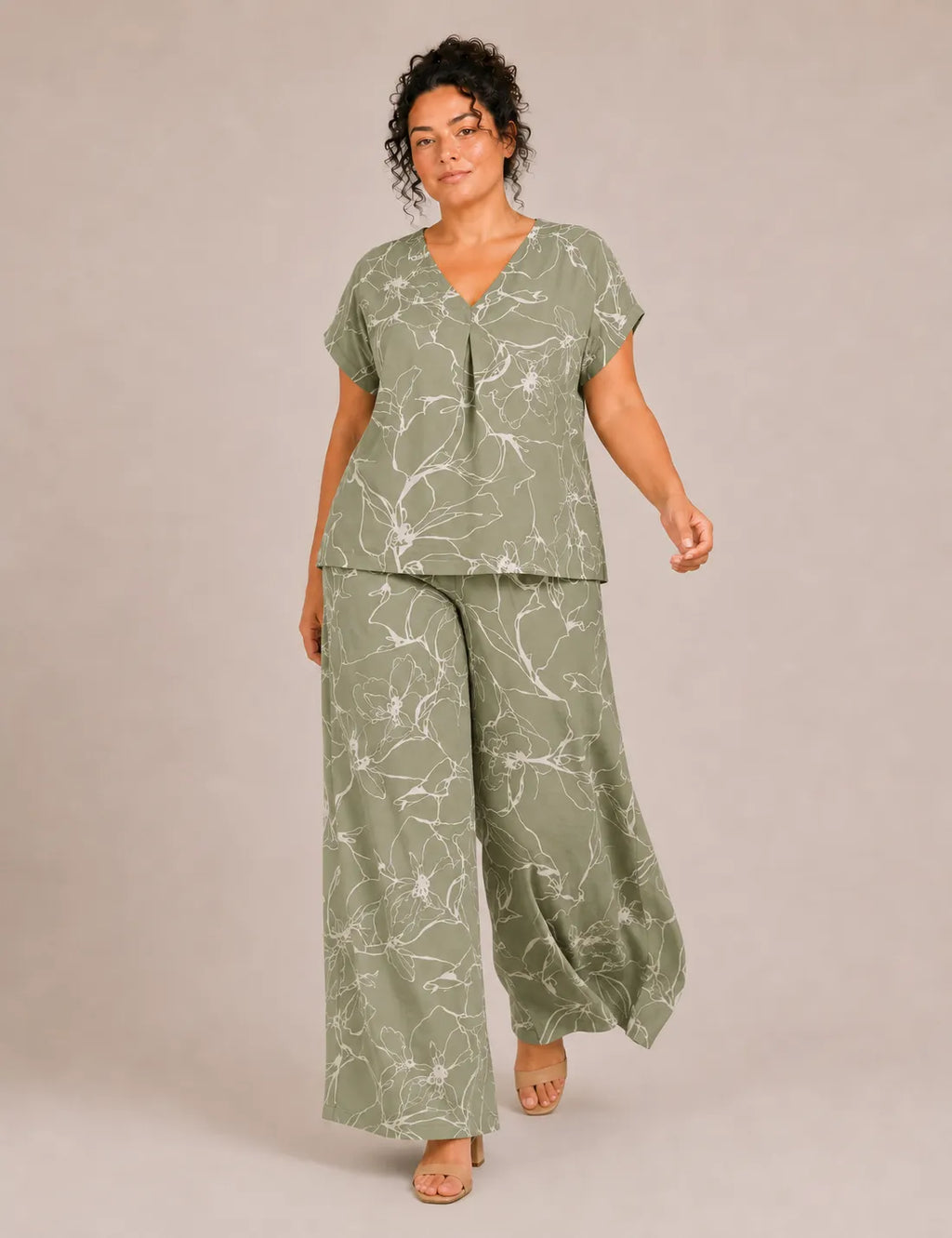 Blusa Pico Estampada Verde