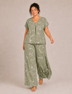 Blusa Pico Estampada Verde