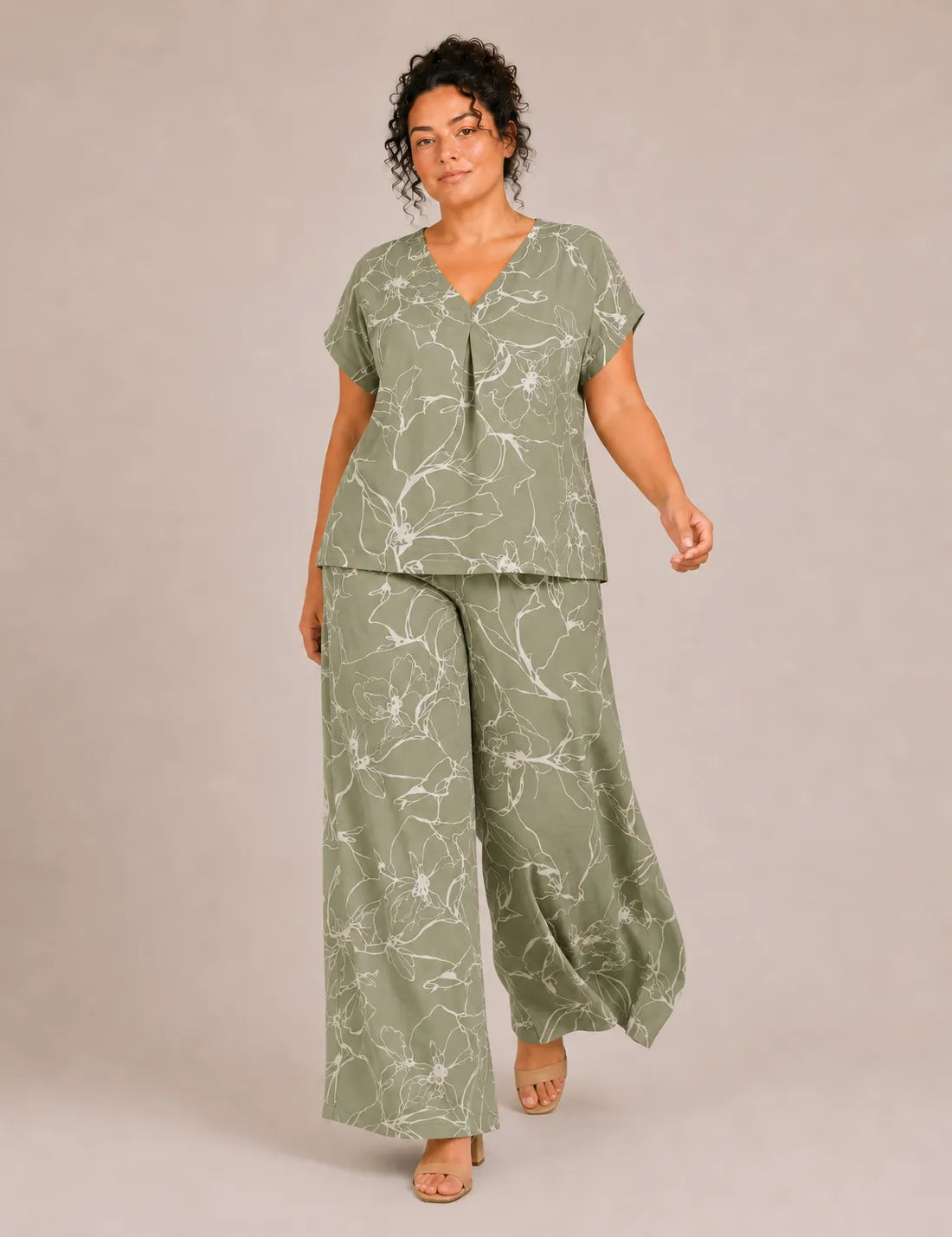 Blusa Pico Estampada Verde
