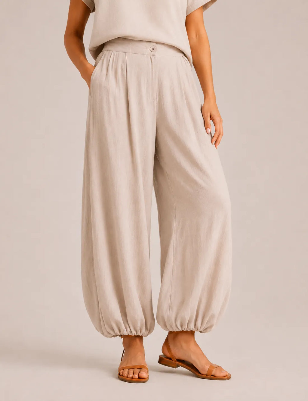 Pantalón Bombacho Crema