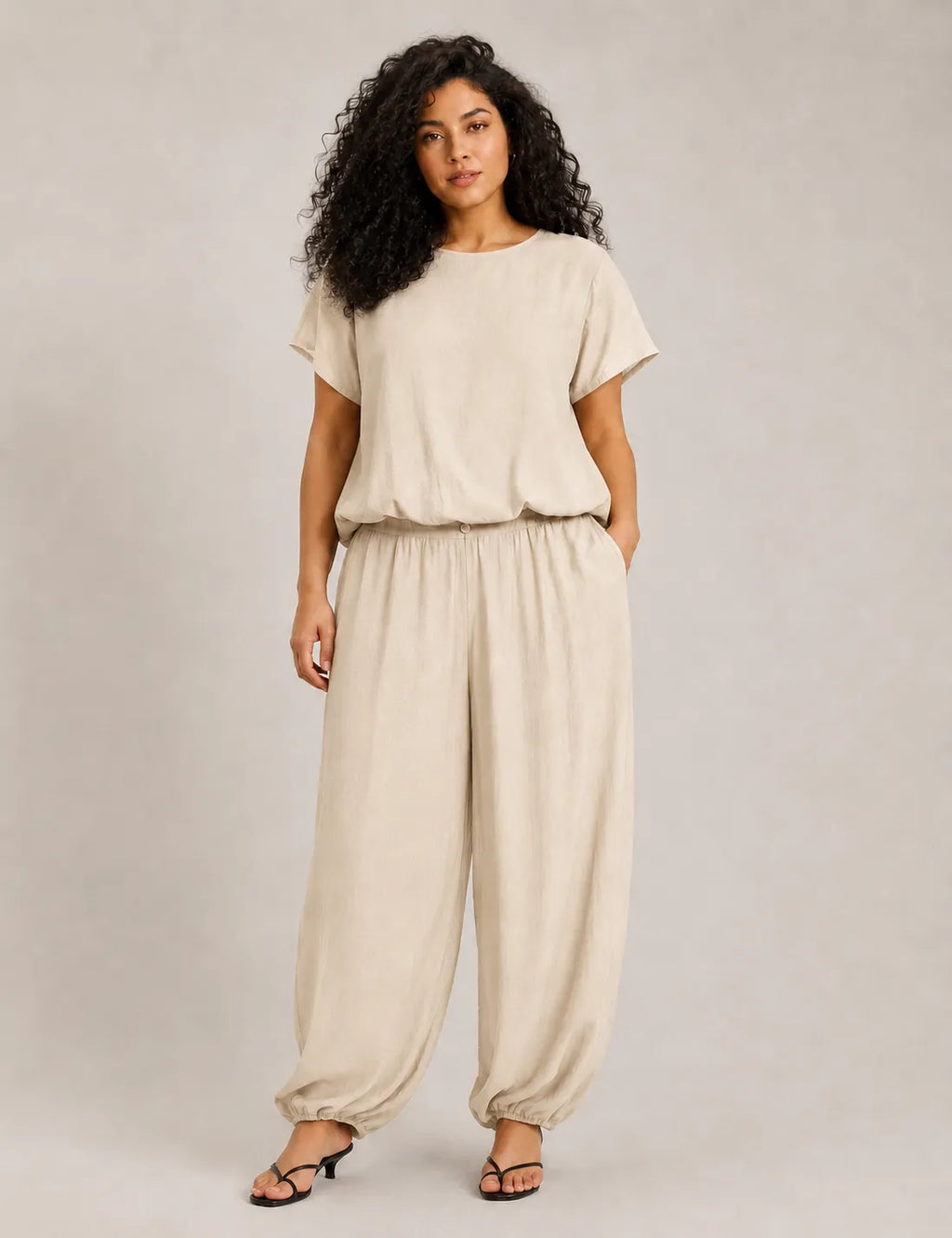 Pantalón Bombacho Crema