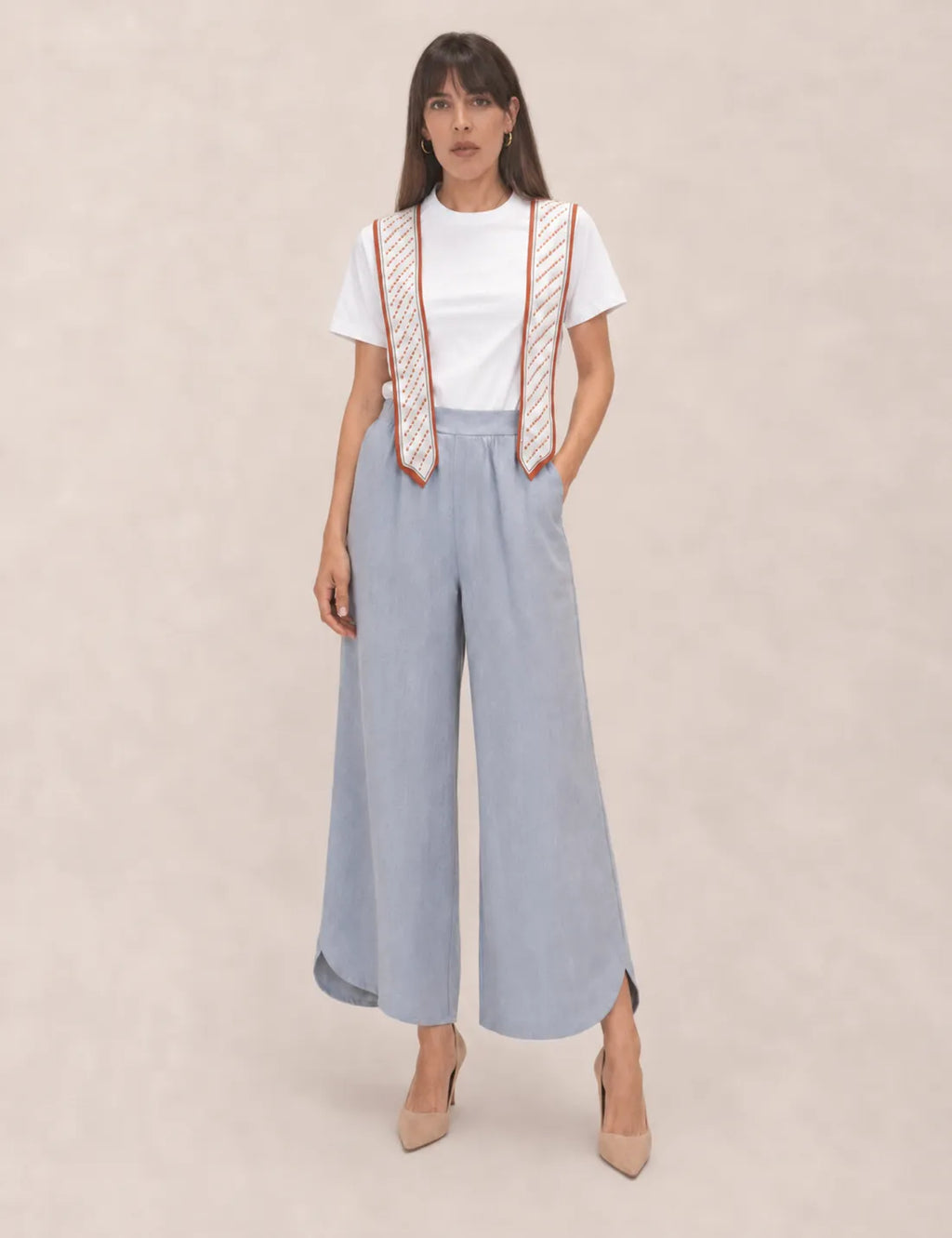 Pantalón Fluido Apertura Azul
