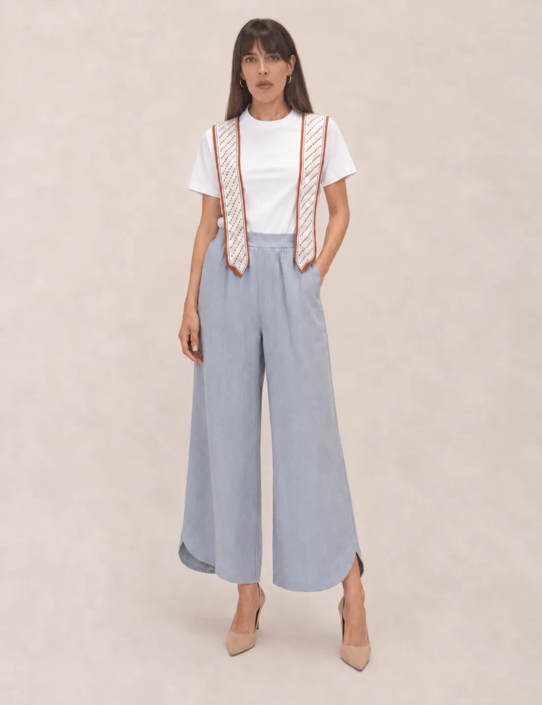Pantalón Fluido Apertura Azul