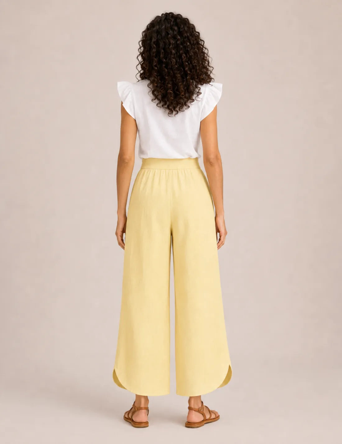 Pantalón Fluido Apertura Amarillo