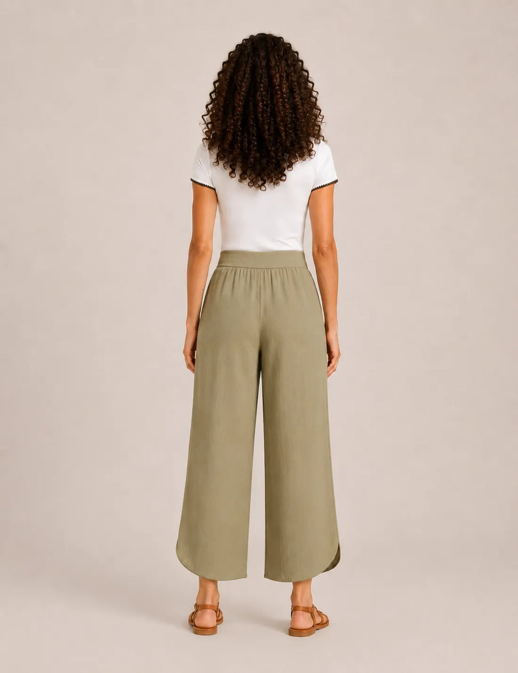 Pantalón Fluido Apertura Kaki