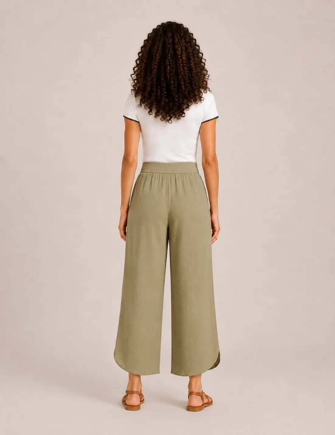 Pantalón Fluido Apertura Kaki