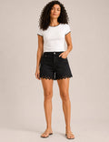 Short Denim Calado Negro