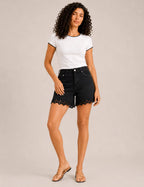 Short Denim Calado Negro