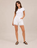 Short Denim Calado Blanco