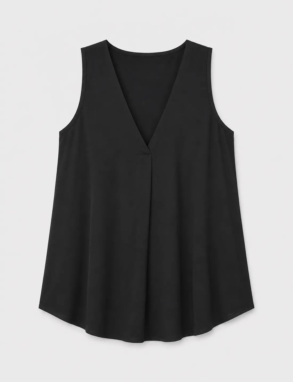 Camiseta Fluida Pliegue Negra