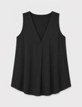 Camiseta Fluida Pliegue Negra