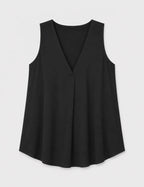 Camiseta Fluida Pliegue Negra