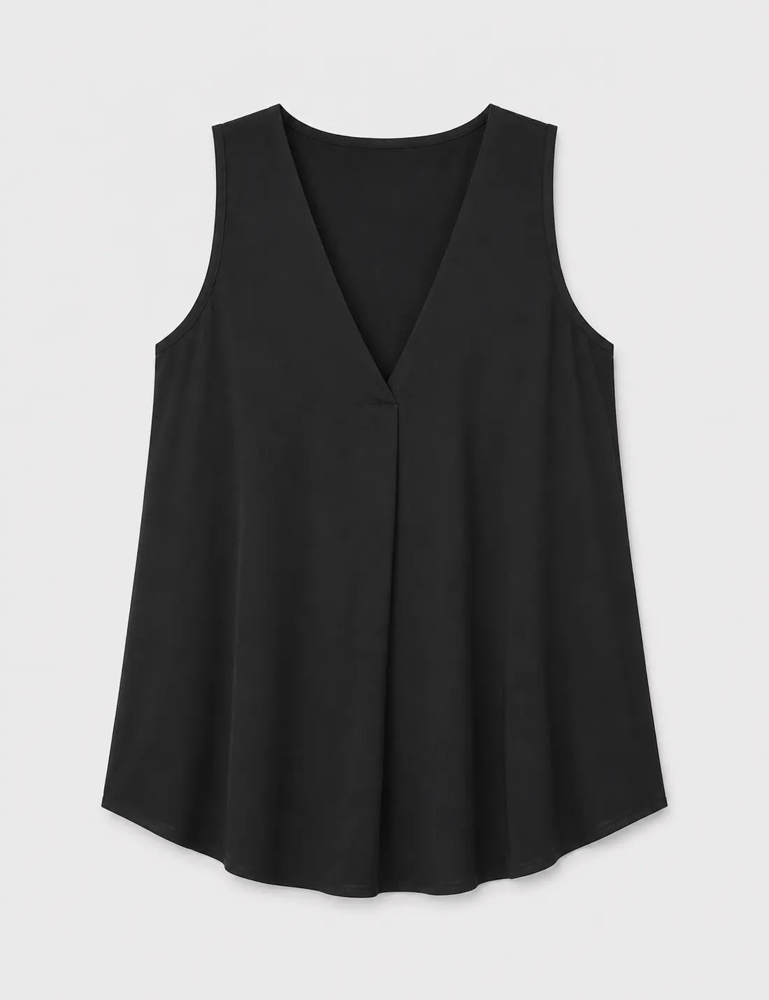 Camiseta Fluida Pliegue Negra