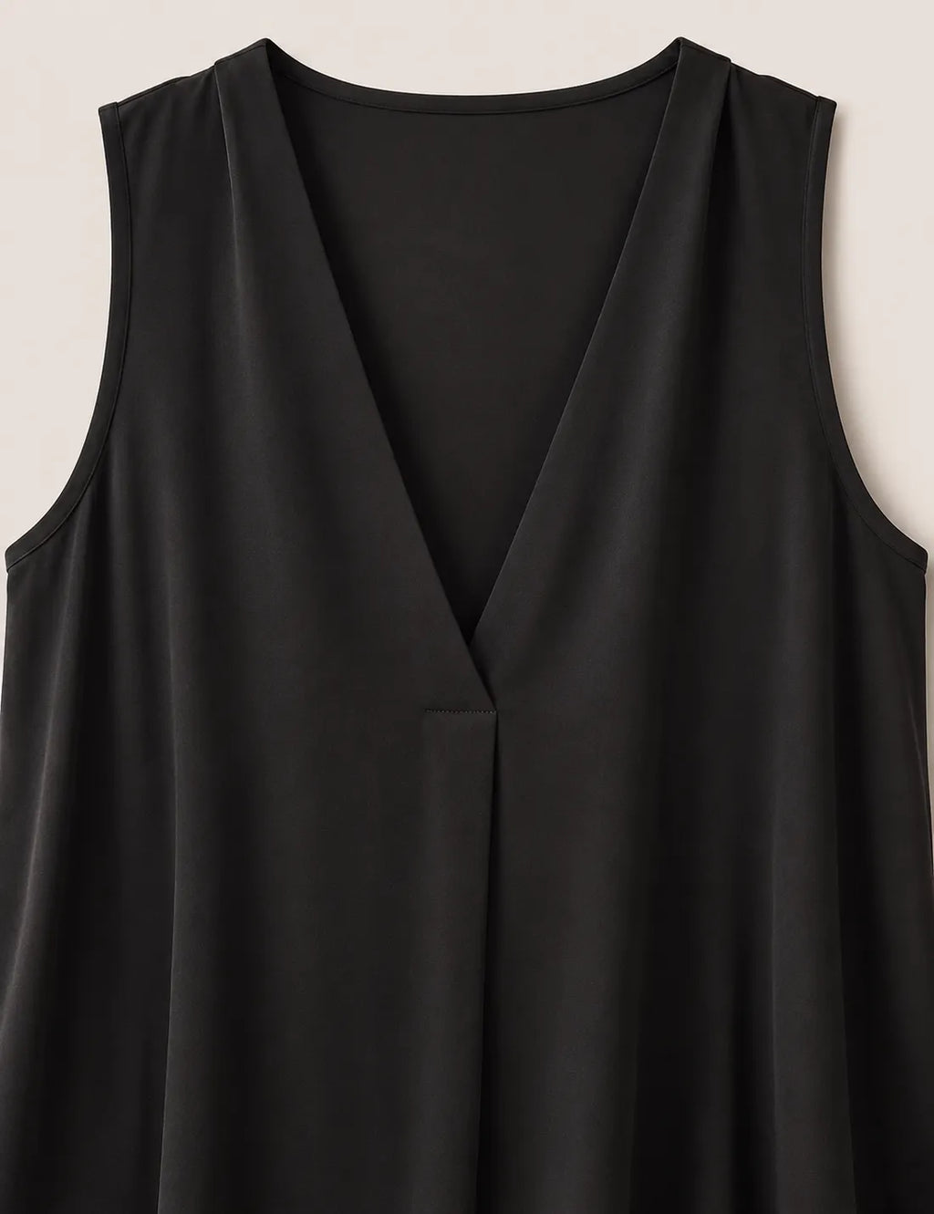 Camiseta Fluida Pliegue Negra