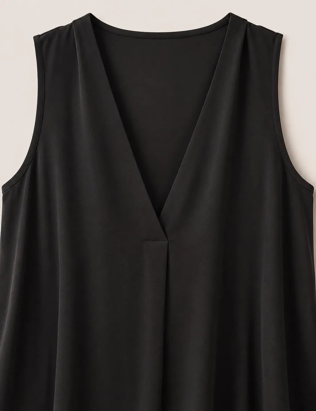 Camiseta Fluida Pliegue Negra
