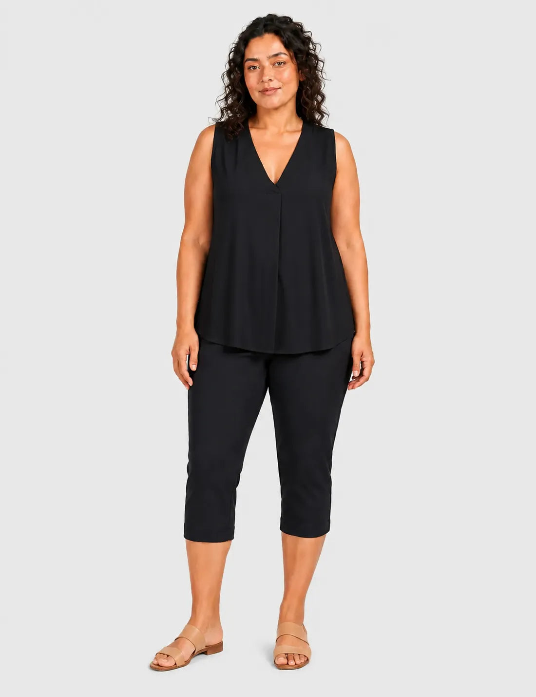 Camiseta Fluida Pliegue Negra
