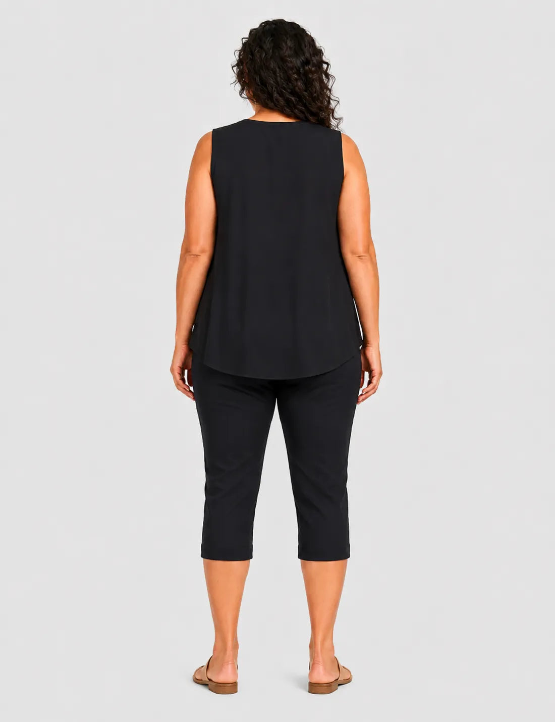Camiseta Fluida Pliegue Negra