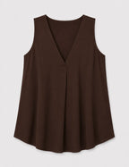 Camiseta Fluida Pliegue Chocolate