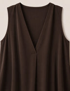 Camiseta Fluida Pliegue Chocolate