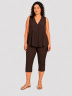 Camiseta Fluida Pliegue Chocolate