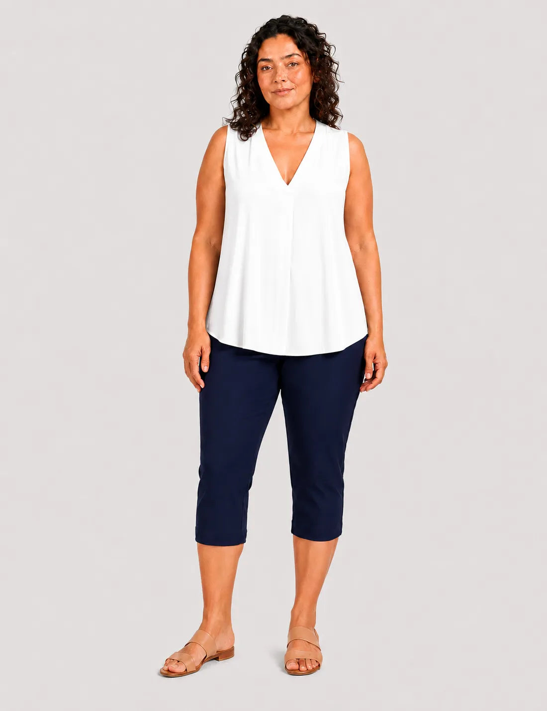 Camiseta Fluida Pliegue Blanca