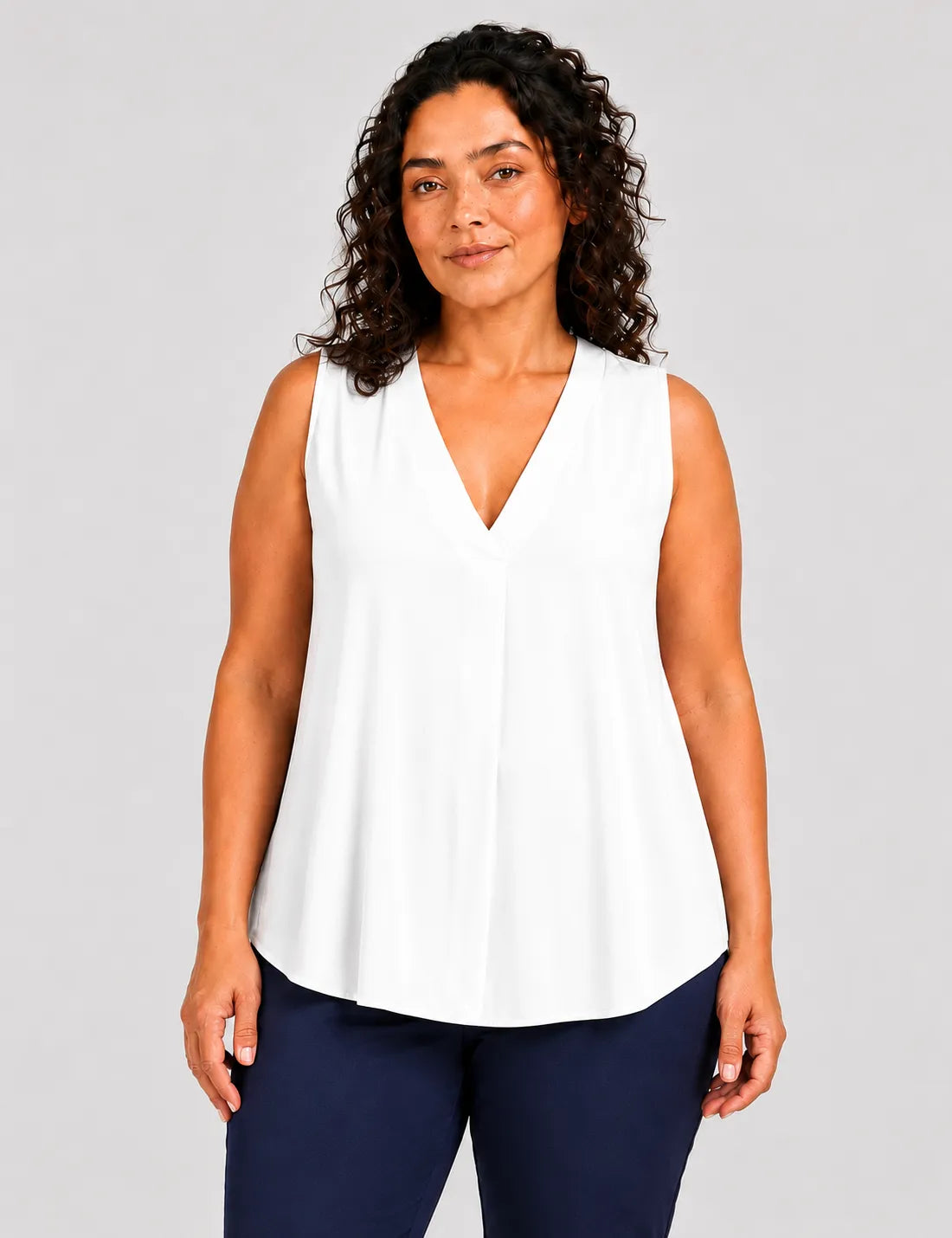 Camiseta Fluida Pliegue Blanca