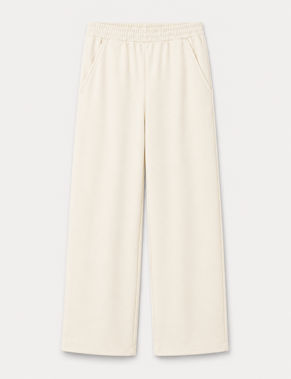 Pantalón Wide-Leg Crema