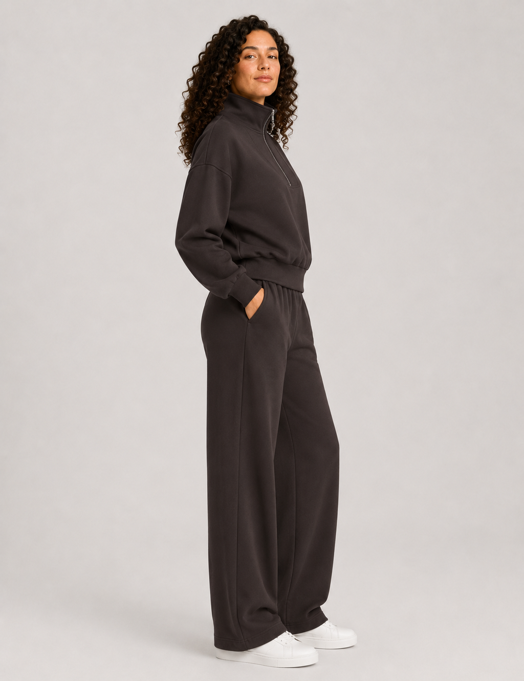 Pantalón Wide-Leg Marrón