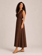 Vestido Maxi Volante Chocolate
