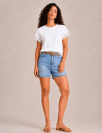 Camiseta Lavada Tachuelas Blanca