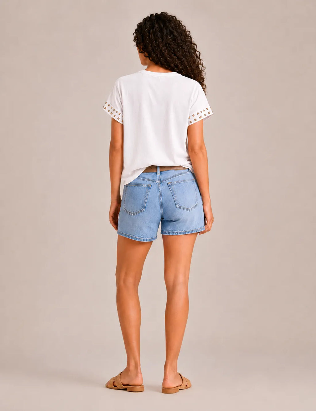 Camiseta Lavada Tachuelas Blanca