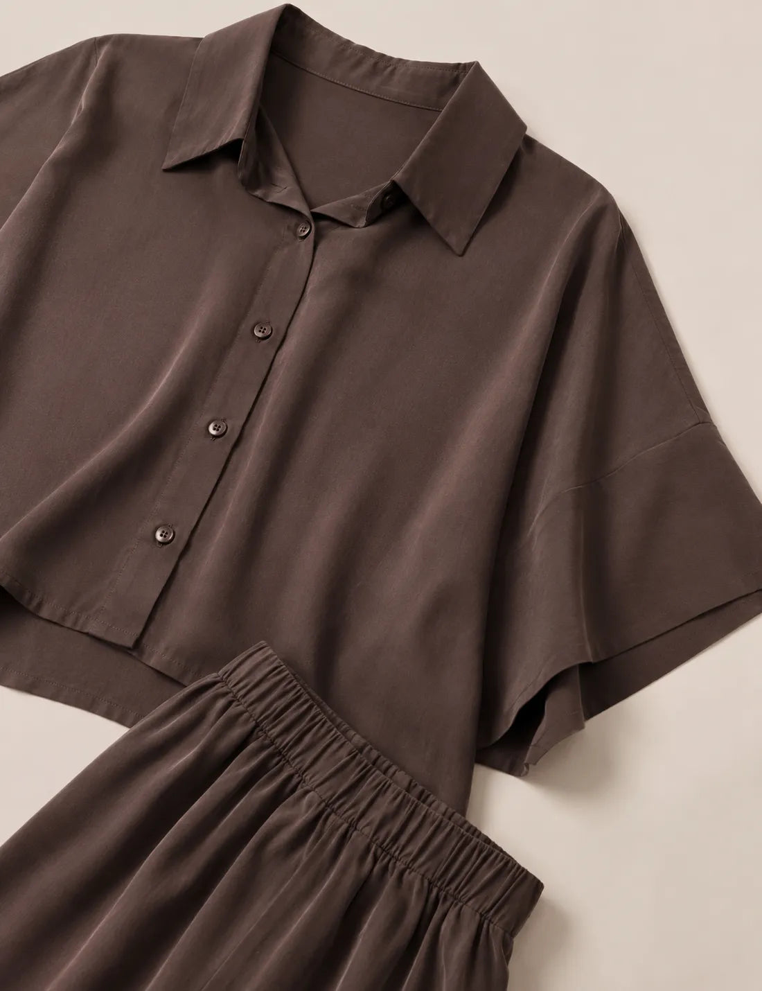 Camisa Crop Chocolate