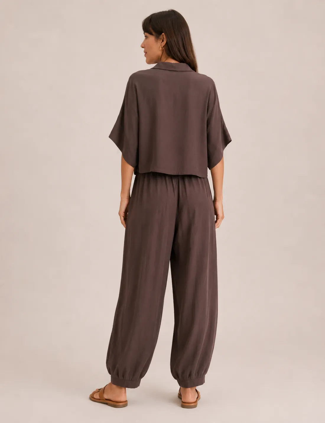 Pantalón Bombacho Bolsillo Chocolate