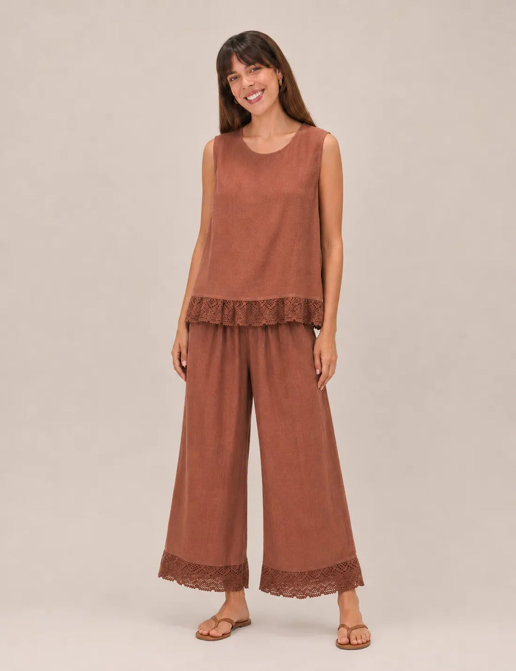 Pantalón Puntilla Teja