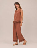 Pantalón Puntilla Teja