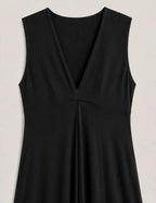 Vestido Maxi Pliegue Negro