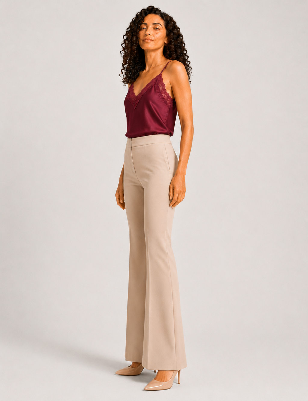 Top Lencero Raso Burdeos