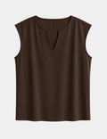 Camiseta Abertura Cuello Marrón